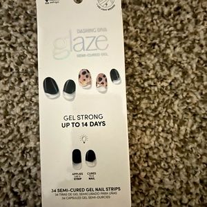 Semi gel cured nails leopard